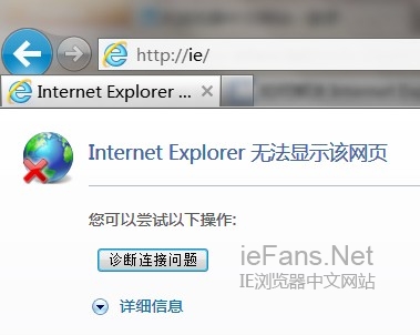 Internet Explorer 无法显示该网页