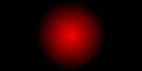  从中心位置的红色淡出到圆形边缘的黑色的 50px 圆形径向渐变示例。圆形位于所在矩形的中心位置。
